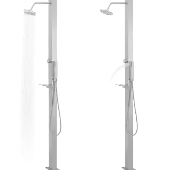 vidaXL udendørsbruser lige design rustfrit stål