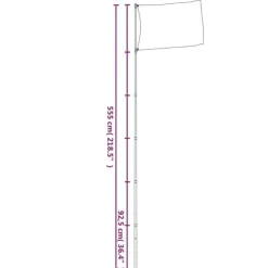 vidaXL Ukraine flag og flagstang 5,55 m aluminium