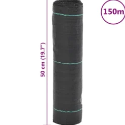 vidaXL ukrudtsdug 0,5x150 m PP sort