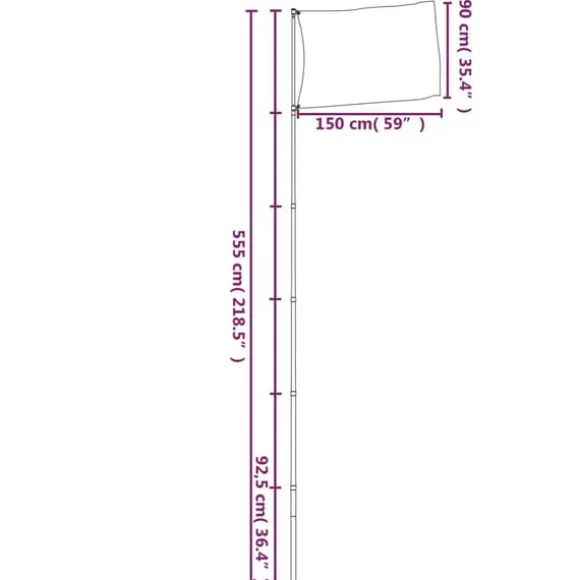 vidaXL USA flag og flagstang 5,55 m aluminium