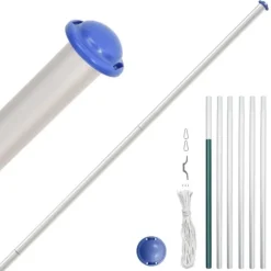vidaXL USA flag og flagstang 6,23 m aluminium