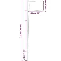 vidaXL USA flag og flagstang 6,23 m aluminium