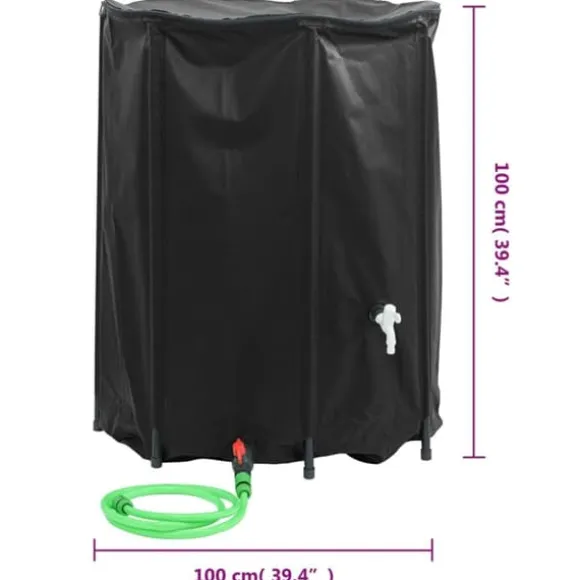vidaXL vandtank med hane sammenfoldelig 750 l PVC - Vandingsartikler