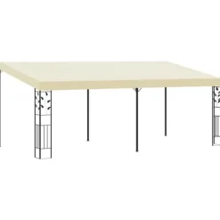vidaXL vægmonteret pavillon 6x3x2,5 m cremefarvet - Festtelte & havepavilloner