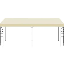 vidaXL vægmonteret pavillon 6x3x2,5 m cremefarvet - Festtelte & havepavilloner