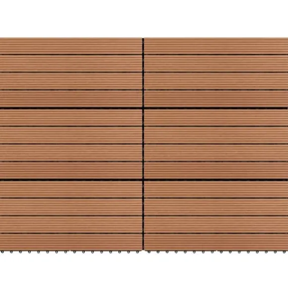 vidaXL WPC-fliser 60 x 30 cm 6 stk. 1 m² brun - Gulve