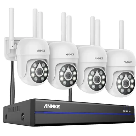 Videoovervågningskit, CCTV-system, 5MP opløsning, 16-kanals tilslutning, 16CH NVR 4 stk. kamera