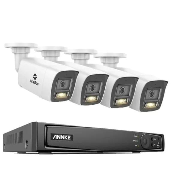 Videoovervågningssystem, 8MP opløsning, Power Over Ethernet,4T, I51ES 5MP 4stk Mic-a
