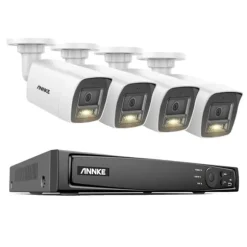 Videoovervågningssystem, 12MP opløsning, fjernovervågning,8CH NVR 4Pcs Kamera-a, Ingen