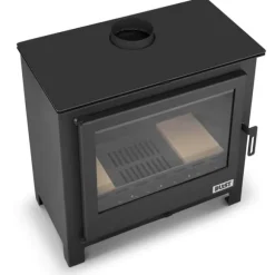 Viking Choice B MAX E Moderne Fritstående Træbrændeovn med Vandjakke - 26 kW - Centralvarmetilslutning