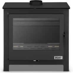 Viking Choice B MAX E Moderne Fritstående Træbrændeovn med Vandjakke - 26 kW - Centralvarmetilslutning