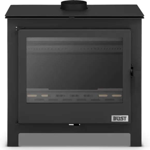 Viking Choice B MAX E Moderne Fritstående Træbrændeovn med Vandjakke - 26 kW - Centralvarmetilslutning