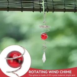 Vindklokker til have og gård, 2 øjer med spiralformede vindklokker, metalvindklokker, dekorative vindklokker til udendørs brug (rød)