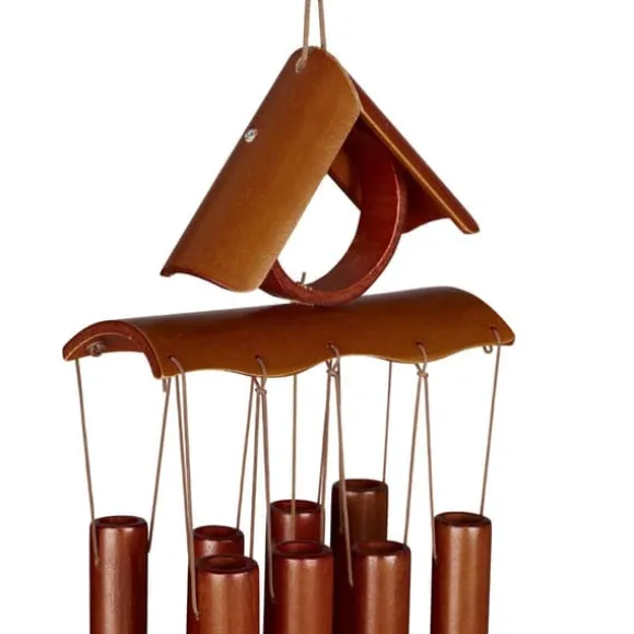 Vindspil, Bambus spidst tag, 68x14x7 cm, Brun