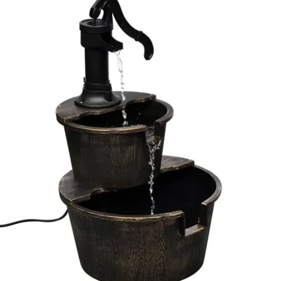 Vintagestil fontæne med brøndpumpedesign - Indendørs dekoration | Farve: Sort | Størrelse: Standard