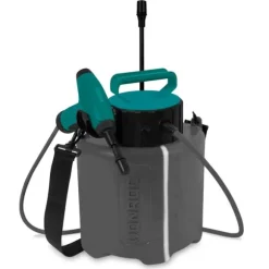 VONROC Automatisk Tryksprøjte 5L - 4V | Genopladelig 4V | Til ukrudt og andet | Inkl. 2 sprøjtemunde, USB-oplader & Skulderrem