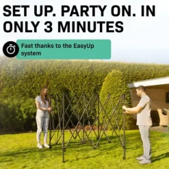 VONROC Easy-Up Party Telt - 3x3 m | Sort