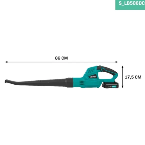 VONROC Løvblæser 20V | Luftmængde 5m3/min | Inkl. 2.0Ah akku og oplader