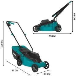 VONROC Plæneklipper 20V – 32 cm | 30L | Drift på én akku! | Inkl. 2.0Ah Akku og oplader