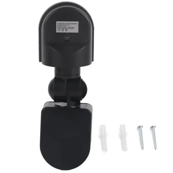 110V-240V justerbar PIR kropsbevægelse infrarød sensor detektor lyspære afbryder (sort)