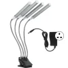 96W LED Grow Lamp LCD Display 4 Head 360° Justerbar Sølv Plant Grow Light til drivhus 100‑240VUK stik
