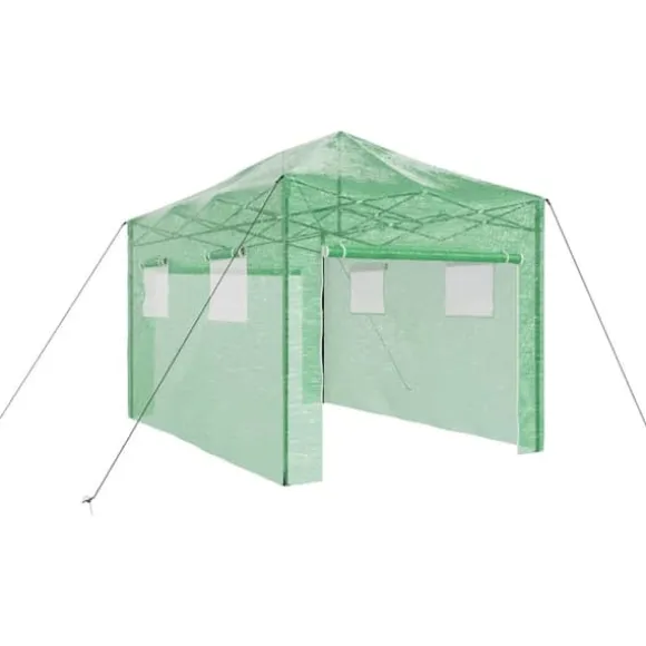 Walk-in drivhus med stålramme - Industrielt design | Størrelse: 280x410x315 cm | Farve: Grøn