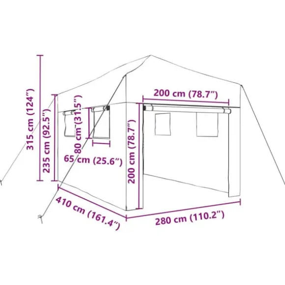 Walk-in drivhus med stålramme - Industrielt design | Størrelse: 280x410x315 cm | Farve: Grøn