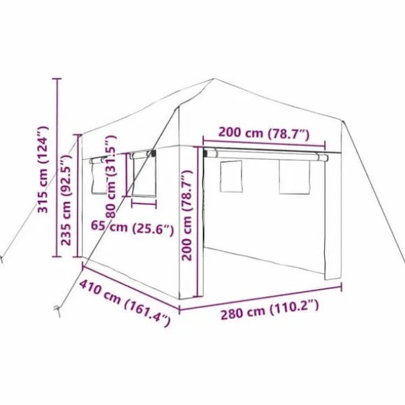 Walk-in drivhus med stålramme - Industrielt design | Størrelse: 280x410x315 cm | Farve: Grøn
