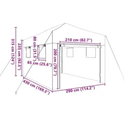 Walk-in drivhus med stålramme - Industrielt design | Størrelse: 290x430x315 cm | Farve: Grøn