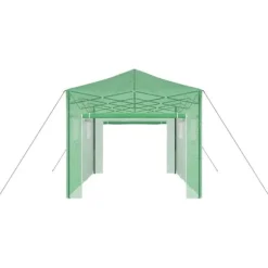 Walk-in drivhus med stålramme - Industrielt design | Størrelse: 290x430x315 cm | Farve: Grøn