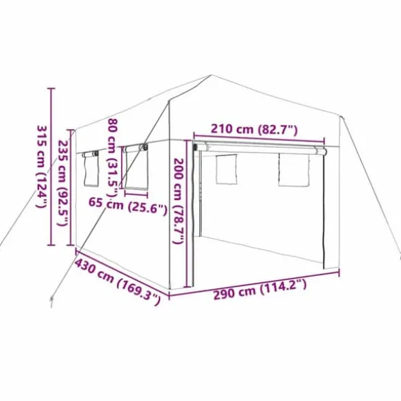 Walk-in drivhus med stålramme - Industrielt design | Størrelse: 290x430x315 cm | Farve: Grøn