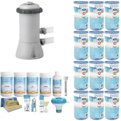 WAYS - Poolvedligeholdelse - Pakke Medium Deluxe & filterpumpe 2271 L/h & 12 filtre Type A