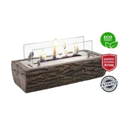 Woody bio-ethanol bordovn - humør pejs - Indendørs & Udendørs - Træ look - 2 KW varme