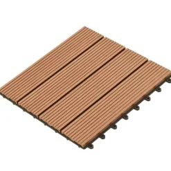 WPC fliser til terrasse - 11 stk. 30x30 cm | Farve: Brun | Areal: 1 m²