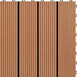 WPC fliser til terrasse - 11 stk. 30x30 cm | Farve: Brun | Areal: 1 m²