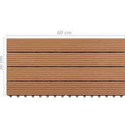 WPC-fliser 60 x 30 cm 6 stk. 1 m² brun - Terrasseflise - Terrassefliser - Home & Living
