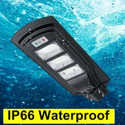 60W/120W/180W (60/120/180LED) 6500K Solpanel Gadelys IP66 Vandtæt +4 tilstande + Fjernbetjening,Udendørs Havegadevæglampe Sikkerhedsbelysning
