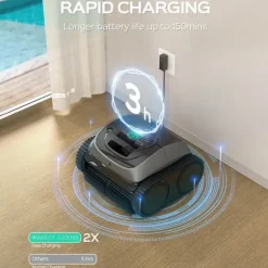 WYBOT C1 Batteridrevet robotpoolrenser - 150 min. driftstid - 2642GPH sugning - Bluetooth/app-styring - til pools op til 150 m²