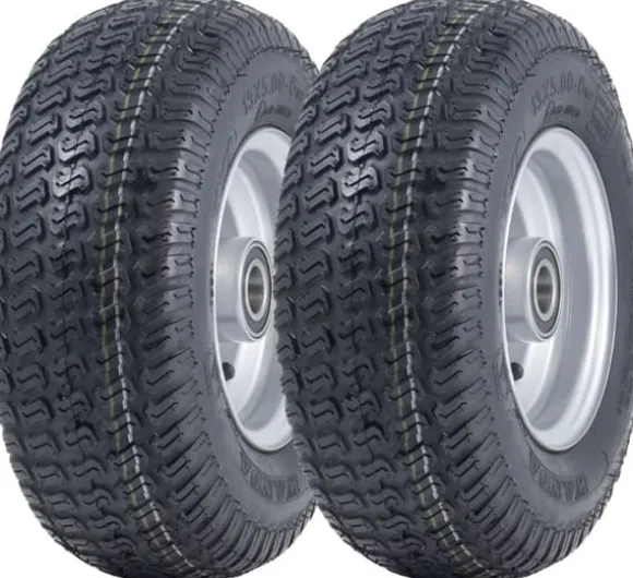 13x5.00-6 Dæk og fælge til græsplæneklipper Wanda P332, 20 mm 6304 lejer (sæt med 2)