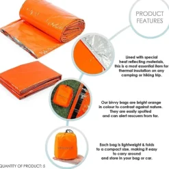 4x Emergency Termal Waterproof Sovepose til udendørs brug