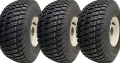 15x6.00-6 Grass Plæneklipperhjul Dæk monteret på fælge 20 mm lejer (sæt med 3)