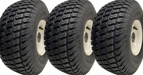 15x6.00-6 Grass Plæneklipperhjul Dæk monteret på fælge 20 mm lejer (sæt med 3)