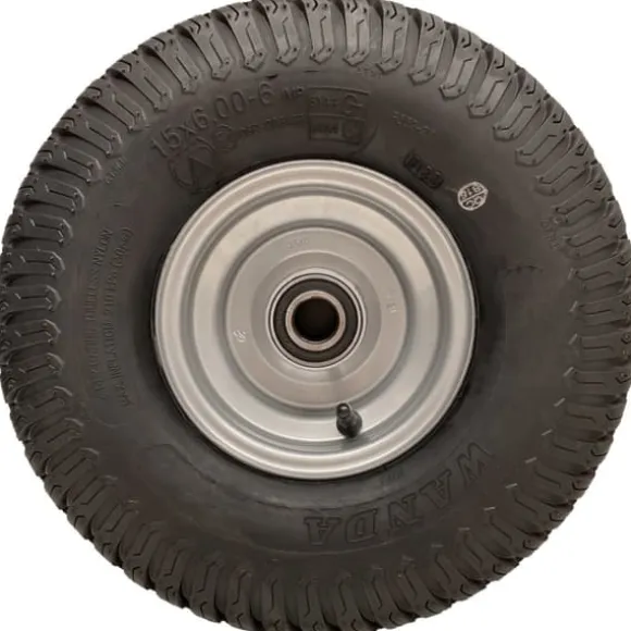 15x6.00-6 Grass Plæneklipperhjul 4-lags P332-dæk på fælg 20 mm lejer (sæt med 2)