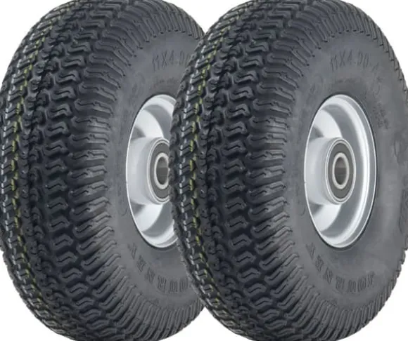11x4.00-4 Græsdæk til plæneklipper og stålfælg P332 20 mm lejer 145 kg (sæt med 2)
