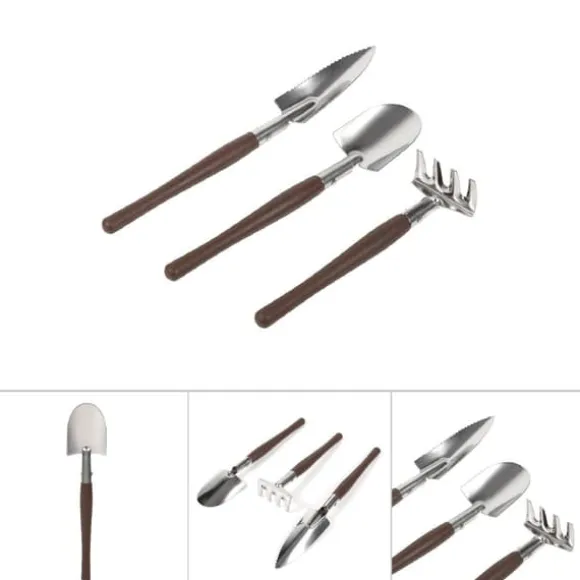 3x Skovl Spade Rive Mini Have Planteværktøj Børne Havelegetøj (Plastikhåndtag)