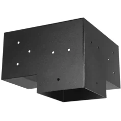 6x6 tommer pergolabeslag, indvendige 5,5x5,5 3-vejs beslag, 4 stk., inkl. baser