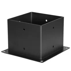 6x6 tommer pergolabeslag, indvendige 5,5x5,5 3-vejs beslag, 4 stk., inkl. baser