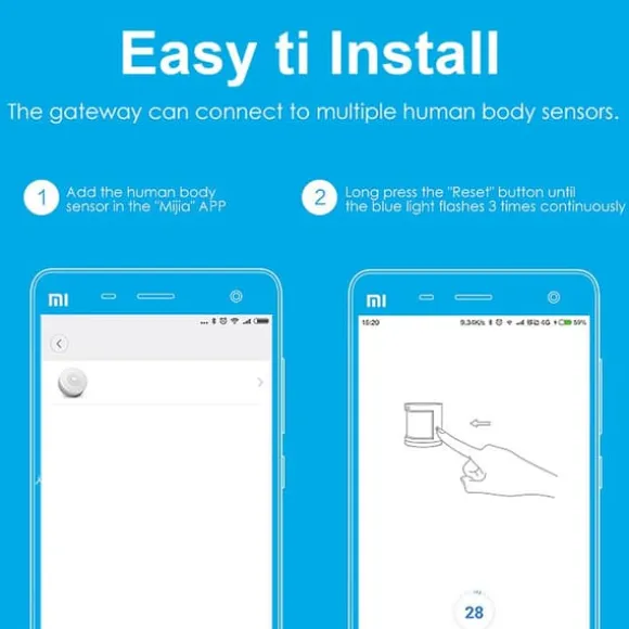 XiaoMi Smart Home Menneskekropssensor Trådløs forbindelse 7m registreringsafstand
