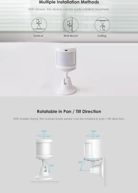 XiaoMi Smart Home Menneskekropssensor Trådløs forbindelse 7m registreringsafstand