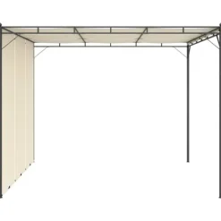 3x3m Havepavillon med gardin - Holdbar stålkonstruktion | Farve: Creme | Størrelse: 3x3x2,25 m